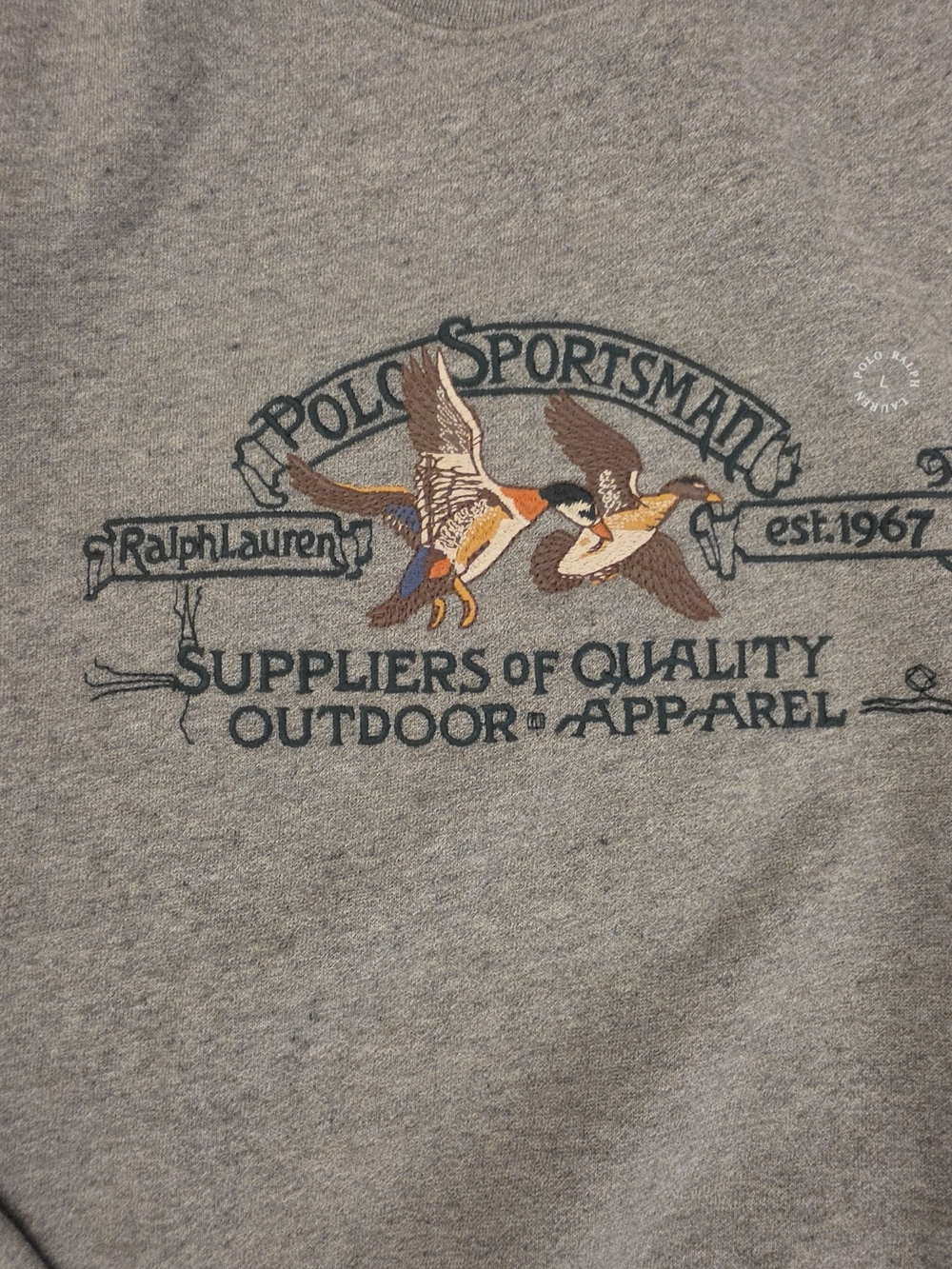 Sportsman  Gray Crewneck Sweatshirt with Duck Graphic - Picture 2 of 2